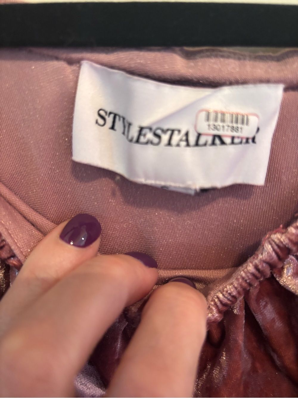 Stylestalker Velvet Off-Shoulder Ruffle Top - Mauve - Picture 4 of 7